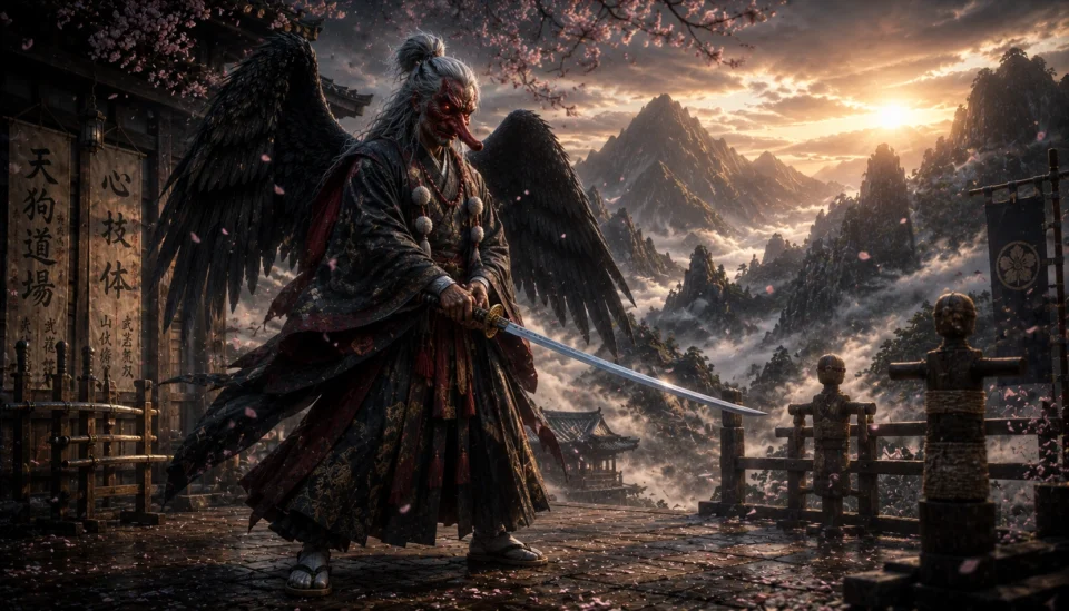 tengu con la spada