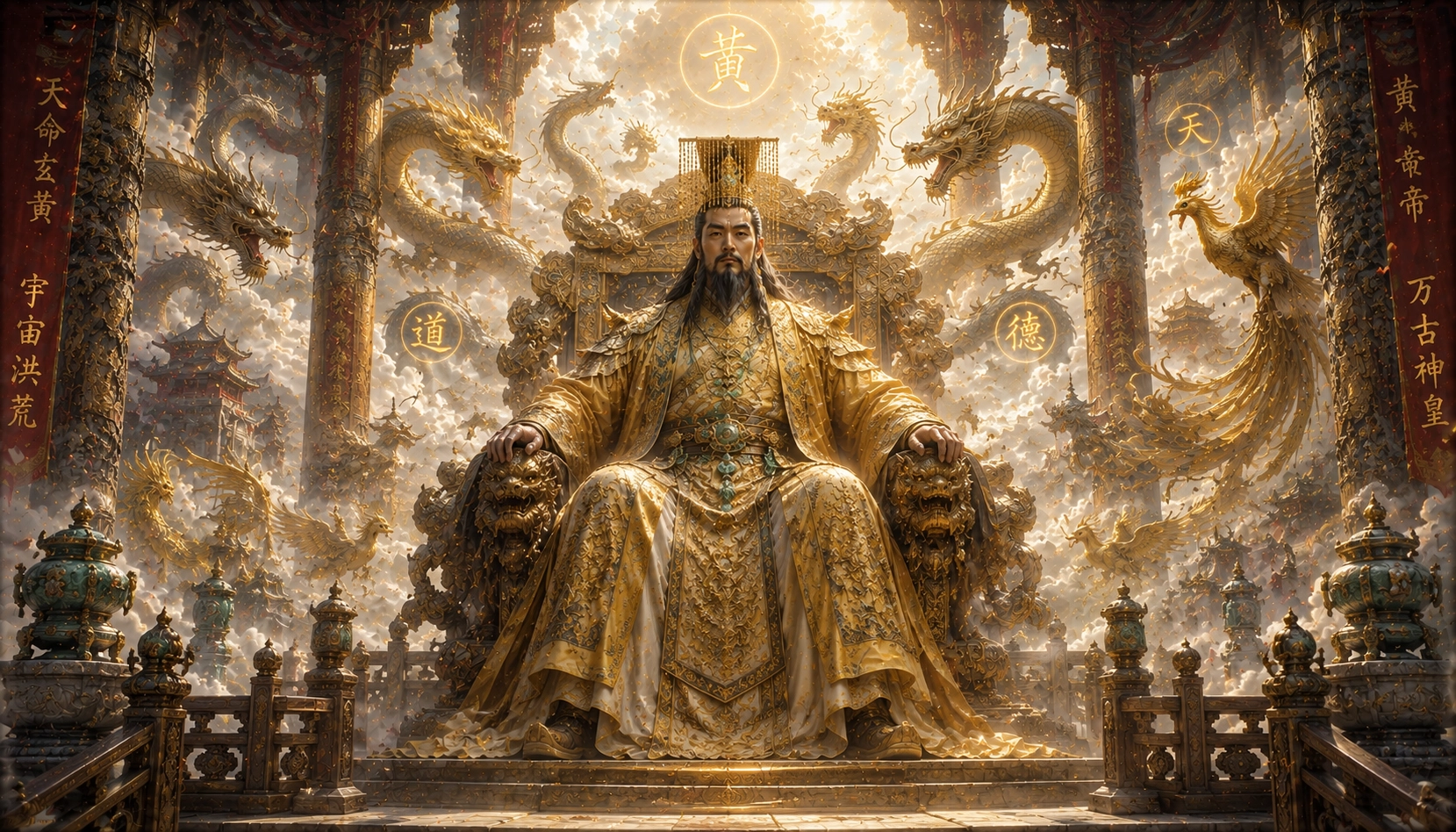 l'Imperatore Giallo sul trono